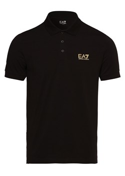 EA7 Emporio Armani Męska koszulka polo Mężczyźni Bawełna czarny jednolity ze sklepu vangraaf w kategorii T-shirty męskie - zdjęcie 152696245
