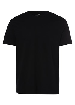 Nils Sundström T-shirt męski Mężczyźni Bawełna czarny jednolity ze sklepu vangraaf w kategorii T-shirty męskie - zdjęcie 152696336
