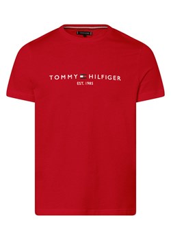 Tommy Hilfiger T-shirt męski Mężczyźni Bawełna czerwony jednolity ze sklepu vangraaf w kategorii T-shirty męskie - zdjęcie 152696916