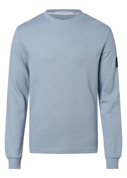 Calvin Klein Jeans Męska koszulka z długim rękawem Mężczyźni Bawełna jasnoniebieski jednolity ze sklepu vangraaf w kategorii T-shirty męskie - zdjęcie 152697117