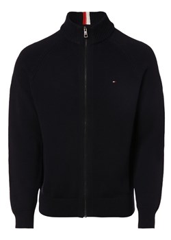 Tommy Hilfiger Kardigan męski Mężczyźni Bawełna granatowy jednolity ze sklepu vangraaf w kategorii Swetry męskie - zdjęcie 152697279