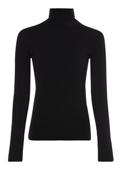 Marc Cain Essentials Damska koszulka z długim rękawem Kobiety Sztuczne włókno czarny jednolity ze sklepu vangraaf w kategorii Bluzki damskie - zdjęcie 152697569