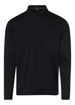 BOSS Green Męska koszulka polo Mężczyźni Bawełna granatowy jednolity ze sklepu vangraaf w kategorii T-shirty męskie - zdjęcie 152697625