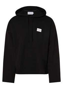 Calvin Klein Jeans Męska bluza z kapturem Mężczyźni Bawełna czarny jednolity ze sklepu vangraaf w kategorii Bluzy męskie - zdjęcie 152698335