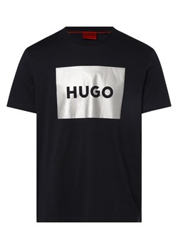 HUGO T-shirt męski Mężczyźni Dżersej granatowy nadruk ze sklepu vangraaf w kategorii T-shirty męskie - zdjęcie 152698849