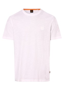 BOSS Orange T-shirt męski Mężczyźni Bawełna biały jednolity ze sklepu vangraaf w kategorii T-shirty męskie - zdjęcie 152699035