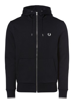 Fred Perry Męska kurtka z kapturem Mężczyźni Bawełna granatowy jednolity ze sklepu vangraaf w kategorii Bluzy męskie - zdjęcie 152699138