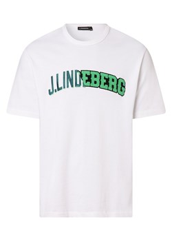 J.Lindeberg T-shirt męski Mężczyźni Bawełna biały jednolity ze sklepu vangraaf w kategorii T-shirty męskie - zdjęcie 152699665