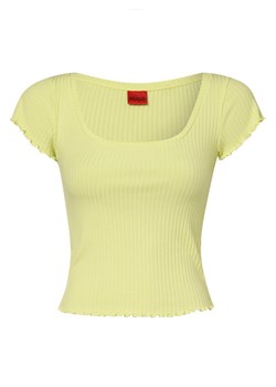 HUGO T-shirt damski Kobiety Modal cytrynowy jednolity ze sklepu vangraaf w kategorii Bluzki damskie - zdjęcie 152700038