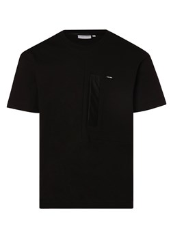 Calvin Klein T-shirt męski Mężczyźni Bawełna czarny jednolity ze sklepu vangraaf w kategorii T-shirty męskie - zdjęcie 152700455