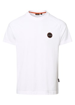 Napapijri T-shirt męski Mężczyźni Bawełna biały jednolity ze sklepu vangraaf w kategorii T-shirty męskie - zdjęcie 152700719