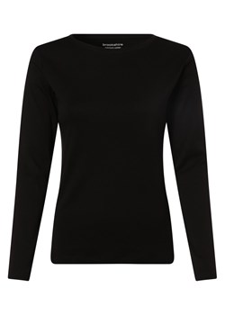 brookshire Damska koszulka z długim rękawem Kobiety Bawełna czarny jednolity ze sklepu vangraaf w kategorii Bluzki damskie - zdjęcie 152700895