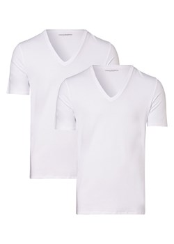 Finshley & Harding T-shirty pakowane po 2 szt. Mężczyźni Bawełna biały jednolity ze sklepu vangraaf w kategorii T-shirty męskie - zdjęcie 152701597