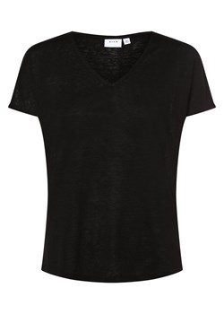 Vila T-shirt damski Kobiety Sztuczne włókno czarny jednolity ze sklepu vangraaf w kategorii Bluzki damskie - zdjęcie 152701859