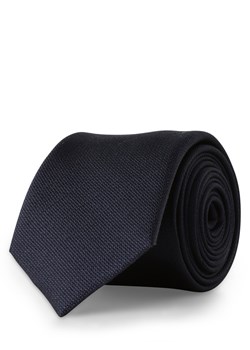 Finshley & Harding Krawat jedwabny męski Mężczyźni Jedwab granatowy wypukły wzór tkaniny ze sklepu vangraaf w kategorii Krawaty - zdjęcie 152703529