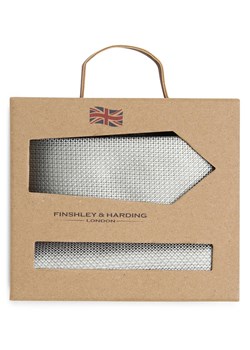 Finshley & Harding London Krawat i poszetka z jedwabiu Mężczyźni Jedwab seledynowy wypukły wzór tkaniny ze sklepu vangraaf w kategorii Krawaty - zdjęcie 152703806