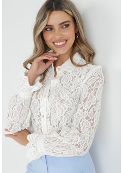 Biała Koronkowa Koszula Zapinana Analeta ze sklepu Born2be Odzież w kategorii Koszule damskie - zdjęcie 152705237