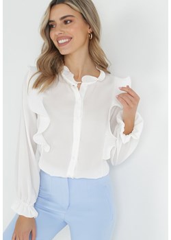Biała Koszula z Falbankami Saviphis ze sklepu Born2be Odzież w kategorii Koszule damskie - zdjęcie 152705389