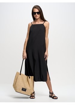 Sukienka damska na ramiączkach midi z modalu czarna Ayleen 906 ze sklepu Big Star w kategorii Sukienki - zdjęcie 152885037