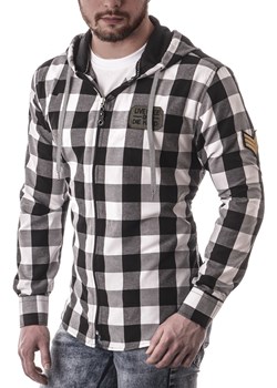 Męska bluza / koszula z kapturem rl60 - czarna ze sklepu Risardi w kategorii Bluzy męskie - zdjęcie 152885077