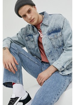 Karl Lagerfeld Jeans kurtka jeansowa męska kolor niebieski przejściowa ze sklepu ANSWEAR.com w kategorii Kurtki męskie - zdjęcie 152905845