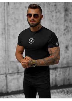 T-shirt męski slim fit czarny OZONEE NB/MT3040 ze sklepu ozonee.pl w kategorii T-shirty męskie - zdjęcie 152907639