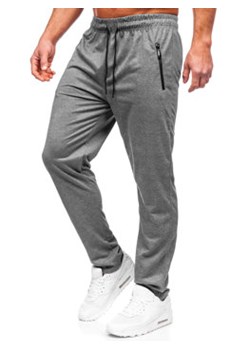 Antracytowe spodnie męskie dresowe Denley JX6115 ze sklepu Denley w kategorii Spodnie męskie - zdjęcie 152915017