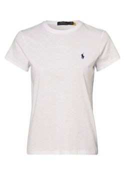 Polo Ralph Lauren T-shirt damski Kobiety Bawełna biały jednolity ze sklepu vangraaf w kategorii Bluzki damskie - zdjęcie 152930685