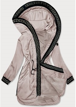 Cienka kurtka damska z ozdobną lamówką beżowa (B8142-51) ze sklepu goodlookin.pl w kategorii Parki damskie - zdjęcie 152934607