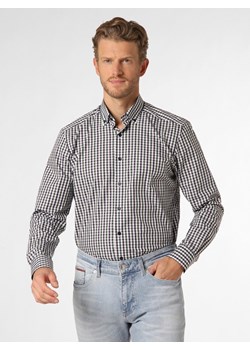 Finshley & Harding Koszula męska łatwa w prasowaniu Mężczyźni Modern Fit Bawełna zielony w kratkę button down ze sklepu vangraaf w kategorii Koszule męskie - zdjęcie 152937799