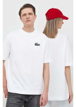 Lacoste t-shirt bawełniany kolor biały gładki ze sklepu ANSWEAR.com w kategorii T-shirty męskie - zdjęcie 152950406