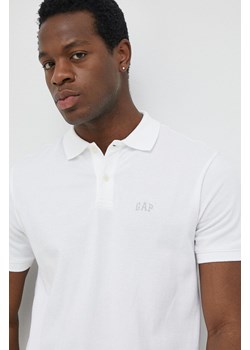 GAP polo męski kolor biały gładki ze sklepu ANSWEAR.com w kategorii T-shirty męskie - zdjęcie 153030457