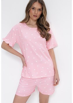 Różowy 2-częściowy Komplet Piżamowy z T-shirtem i Szortami Brionne ze sklepu Born2be Odzież w kategorii Piżamy damskie - zdjęcie 153053078