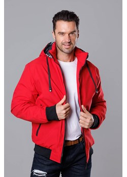 Sportowa kurtka męska z kapturem czerwona (5M3111-270) ze sklepu goodlookin.pl w kategorii Kurtki męskie - zdjęcie 153061507