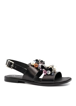 Czarne skórzane sandały 5LI3801 ze sklepu NESCIOR w kategorii Sandały damskie - zdjęcie 153070018