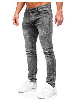 Czarne spodnie jeansowe męskie slim fit Denley MP0069N ze sklepu Denley w kategorii Jeansy męskie - zdjęcie 153088039