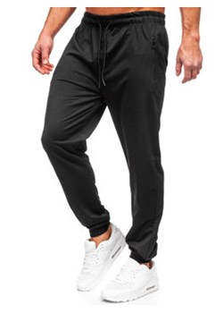 Czarne spodnie męskie joggery dresowe Denley JX6105 ze sklepu Denley w kategorii Spodnie męskie - zdjęcie 153088076