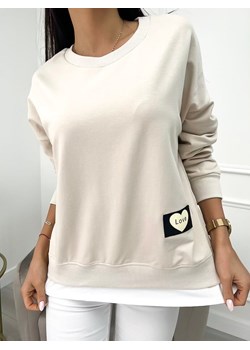 Beżowa Bluza ze sklepu ModnaKiecka.pl w kategorii Bluzy damskie - zdjęcie 153090875