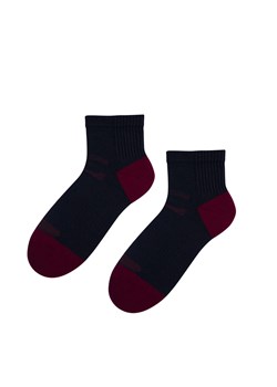 Skarpetki z wełny do trekkingu czarno-bordowe 84% merino wool travel ze sklepu Estera Shop w kategorii Skarpetki damskie - zdjęcie 153096349