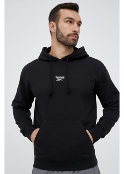 Reebok Classic bluza kolor czarny z kapturem gładka ze sklepu ANSWEAR.com w kategorii Bluzy męskie - zdjęcie 153121707