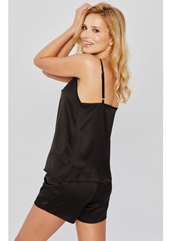 Czarna satynowa piżama z krótkimi spodenkami i koszulką na cienkich ramiączkach, Kolor czarny, Rozmiar 4XL, Mona - id: 170621 - marki Mona - 153131238 Czarna satynowa piżama z krótkimi spodenkami i koszulką na cienkich ramiączkach, Kolor czarny, Rozmiar 4XL, Mona ze sklepu Intymna w kategorii Piżamy damskie - zdjęcie 153131238