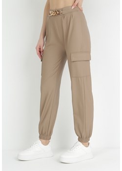 Beżowe Spodnie Joggery z Łańcuchem Meriam ze sklepu Born2be Odzież w kategorii Spodnie damskie - zdjęcie 153135585