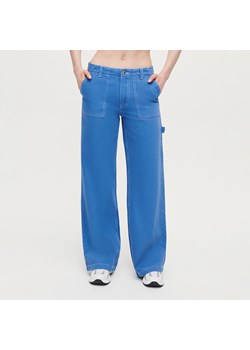 Niebieskie jeansy wide leg carpenter - Niebieski ze sklepu House w kategorii Jeansy damskie - zdjęcie 153154288