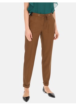 Brązowe spodnie z gumką w pasie L'AF Liberty ze sklepu Eye For Fashion w kategorii Spodnie damskie - zdjęcie 153160657