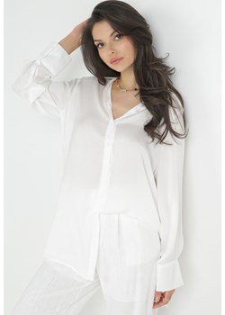 Biała Gładka Koszula z Klasycznym Kołnierzykiem Dalexa ze sklepu Born2be Odzież w kategorii Koszule damskie - zdjęcie 153161548