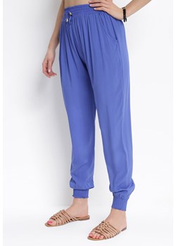 Ciemnoniebieskie Spodnie Lid ze sklepu Born2be Odzież w kategorii Spodnie damskie - zdjęcie 153161758