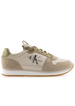 Buty Calvin Klein Jeans Runner Sock Laceup YM0YM00553-0GI - beżowe ze sklepu streetstyle24.pl w kategorii Buty sportowe męskie - zdjęcie 153162438