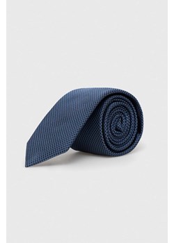 HUGO krawat jedwabny kolor granatowy ze sklepu ANSWEAR.com w kategorii Krawaty - zdjęcie 153194027