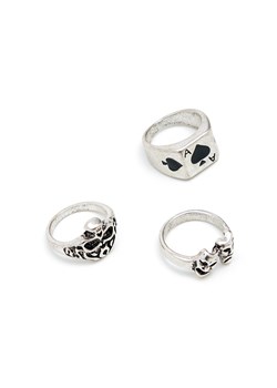 Cropp - 3 pack pierścionków w kolorze srebrnym - Srebrny ze sklepu Cropp w kategorii Pierścionki - zdjęcie 153198326