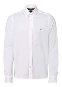 Tommy Hilfiger Koszula męska Mężczyźni Slim Fit Bawełna biały wypukły wzór tkaniny button down ze sklepu vangraaf w kategorii Koszule męskie - zdjęcie 153200978